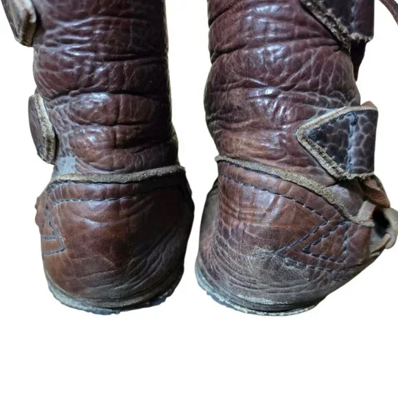Vintage Unisex All Leather Native American Coin Laced Boots